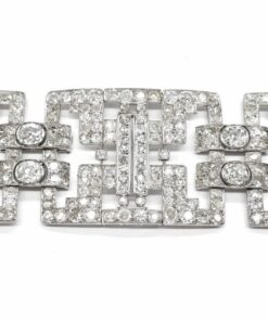 BRACELET ART DECO OR 18K/PLATINE DIAMANTS ENV. 25 À 30 CTS (T.16)