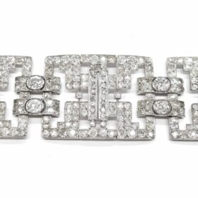BRACELET ART DECO OR 18K/PLATINE DIAMANTS ENV. 25 À 30 CTS (T.16) — photo 1