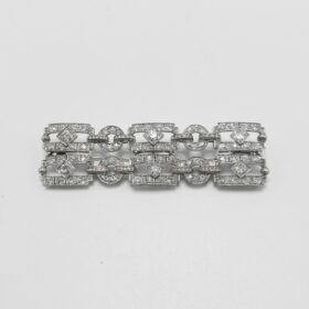 BROCHE STYLE ART DECO 14K ET DIAMANTS — photo 1