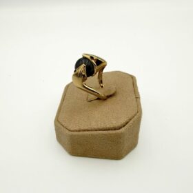 BAGUE BOUCHERON « TROUBLE » OR 18K JADE GRIS ÉMAIL NOIR (T.52) — photo 3