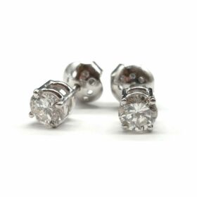 BOUCLES D'OREILLES PUCES OR 18K ET DIAMANTS 0,60CT(x2) — photo 5
