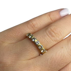 BAGUE ALLIANCE AMERICAINE OR 18K DIAMANTS 2,56 CTS (T.53) — photo 5