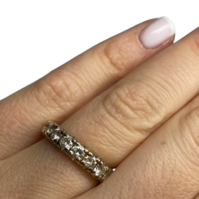 BAGUE ALLIANCE AMERICAINE OR 18K DIAMANTS 1,90 CTS (T.53) — photo 5