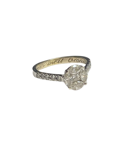 BAGUE DE FIANÇAILLES OR 18K ET DIAMANTS (T.51)