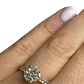 BAGUE DE FIANÇAILLES OR 18K ET DIAMANTS (T.51) — photo 5