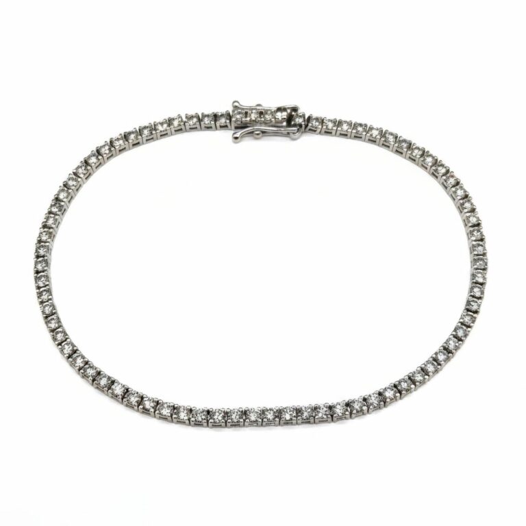 Rivière diamants or blanc 18K