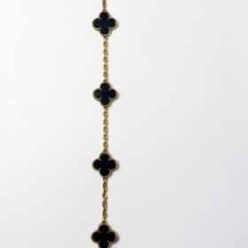 SAUTOIR VAN CLEEF & ARPELS VINTAGE ALHAMBRA 20 MOTIFS OR 18K ONYX — photo 6