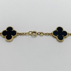 SAUTOIR VAN CLEEF & ARPELS VINTAGE ALHAMBRA 20 MOTIFS OR 18K ONYX — photo 3
