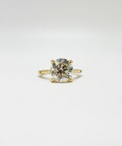 BAGUE OR 18K SOLITAIRE DIAMANT ENV. 4 CTS (T.55)