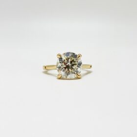 BAGUE OR 18K SOLITAIRE DIAMANT ENV. 4 CTS (T.55) — photo 1