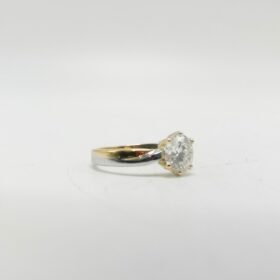 BAGUE OR 18K SOLITAIRE DIAMANT ENV. 1 CT (T.50) — photo 2