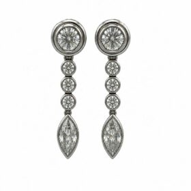 BOUCLES D’OREILLES PLATINE ET DIAMANTS — photo 1