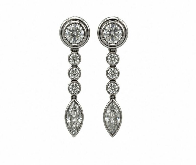 BOUCLES D’OREILLES PLATINE ET DIAMANTS