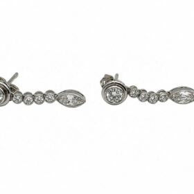 BOUCLES D’OREILLES PLATINE ET DIAMANTS — photo 3