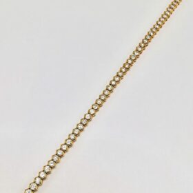 COLLIER RIVIERE NID D’ABEILLES OR 18K DIAMANTS ENV. 8 CTS — photo 4
