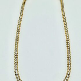 COLLIER RIVIERE NID D’ABEILLES OR 18K DIAMANTS ENV. 8 CTS — photo 6