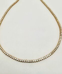 COLLIER RIVIERE NID D’ABEILLES OR 18K DIAMANTS ENV. 8 CTS