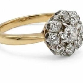 BAGUE MARGUERITE OR 18K DIAMANTS/PLATINE — photo 3