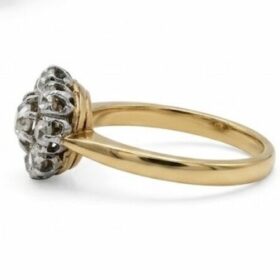BAGUE MARGUERITE OR 18K DIAMANTS/PLATINE — photo 4