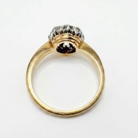 BAGUE MARGUERITE OR 18K DIAMANTS/PLATINE — photo 5