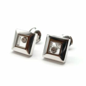 BOUCLES D'OREILLES CHOPARD HAPPY DIAMONDS OR 18K ET DIAMANTS — photo 1