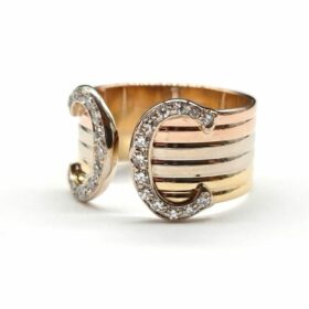 BAGUE CARTIER C DE CARTIER OR 18K DIAMANTS (T.54) — photo 1