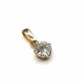 PENDENTIF OR 18K DIAMANT ENV. 1 CT — photo 1