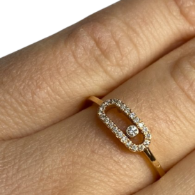 BAGUE MESSIKA MOVE UNO OR 18K DIAMANTS (T.53) — photo 3